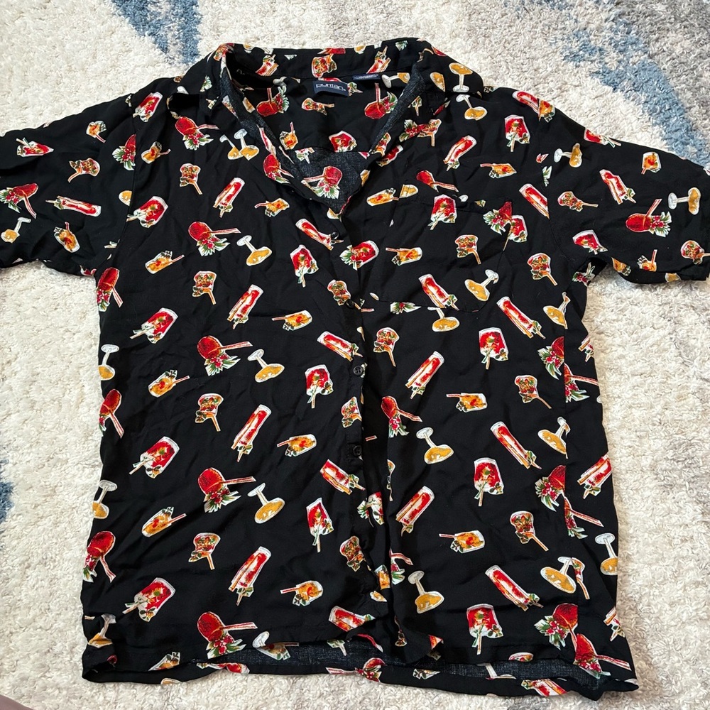 Vintage Puritan Cocktail All-Over Print Button Down